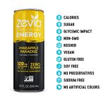 Zevia Zero Calorie Energy Drink, Pineapple Paradise, 12 Fl Oz (Pack of 12) - Image 6